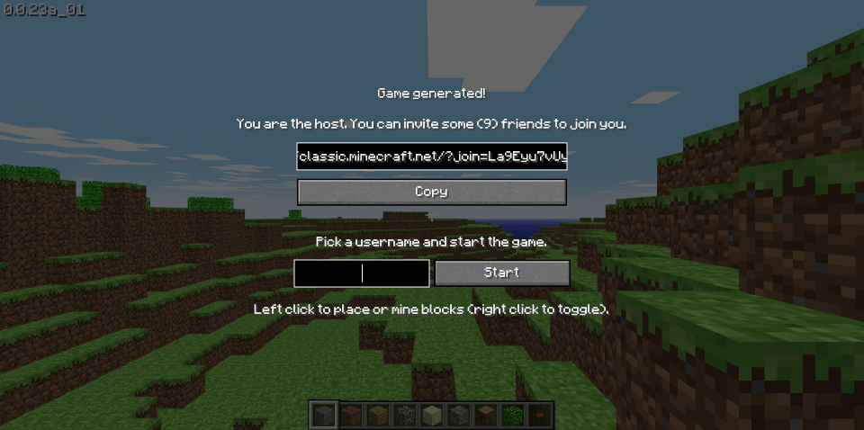 Minecraft Classic Screenshot
